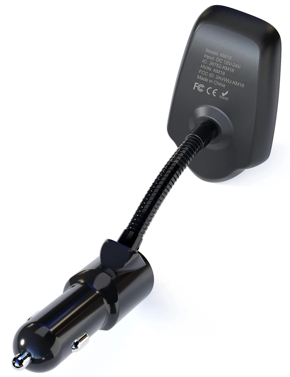 Nulaxy KM18 Bluetooth 5.0 Car Adapter FM Transmitter with 1.44" LCD Screen & Voltmeter | 12V-24V Compatible - view 4