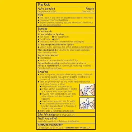 Preparation H Hemorrhoid Symptom Treatment Suppositories 48 Count | Doctor Recommended for Burning, Itching & Discomfort Relief thumbnail 7