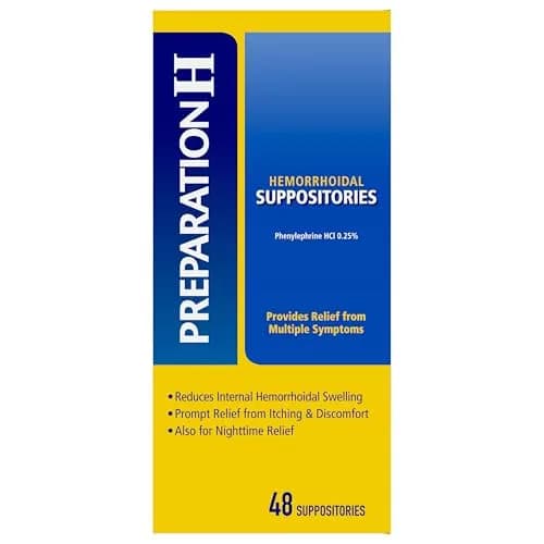 Preparation H Hemorrhoid Symptom Treatment Suppositories 48 Count | Doctor Recommended for Burning, Itching & Discomfort Relief thumbnail 9