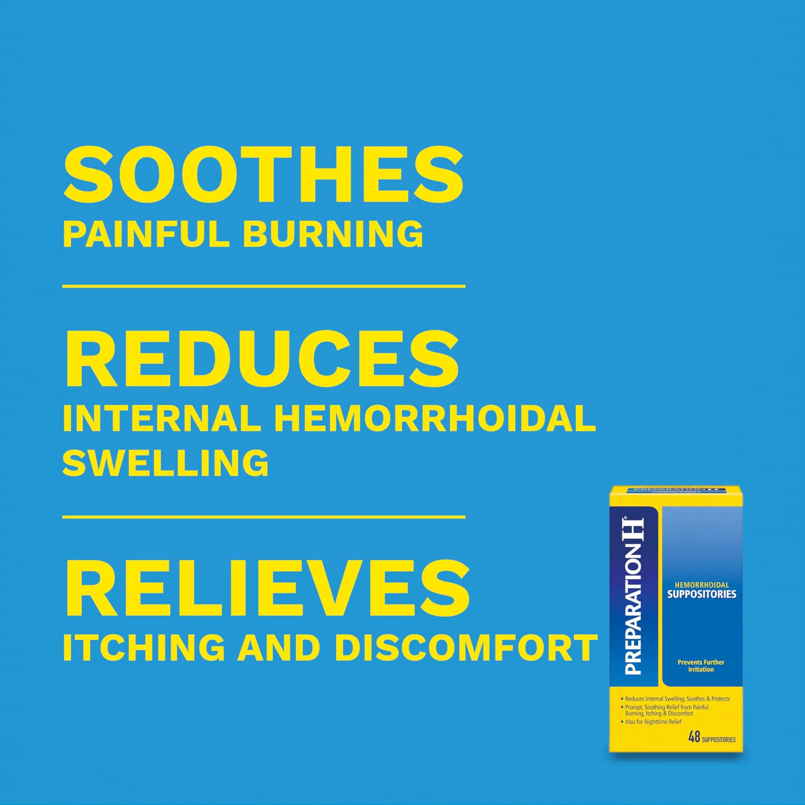 Preparation H Hemorrhoid Symptom Treatment Suppositories 48 Count | Doctor Recommended for Burning, Itching & Discomfort Relief - view 2