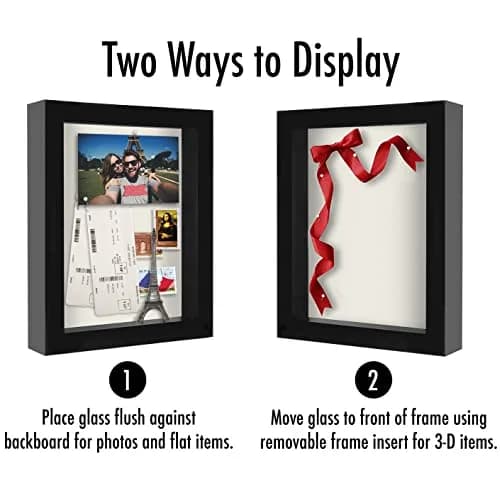 Americanflat Shadow Box Frame 8x10 Inches Engineered Wood Black | Elegant Display for Memories thumbnail 4