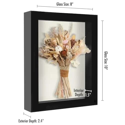 Americanflat Shadow Box Frame 8x10 Inches Engineered Wood Black | Elegant Display for Memories thumbnail 2