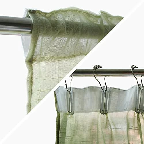 FADFAY Pastoral 57-Inch-by-69-Inch Adjustable Balloon Curtain Light Green | Romantic Sheer Window Decor thumbnail 3