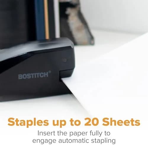 Bostitch Office Portable Electric Stapler 20 Sheets | AC or Battery Powered Black thumbnail 7