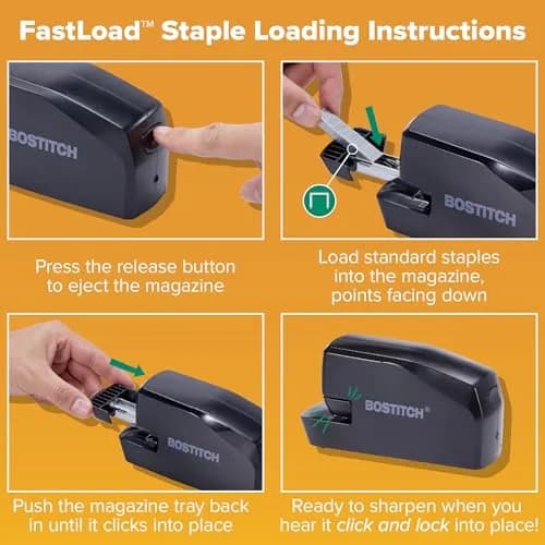 Bostitch Office Portable Electric Stapler 20 Sheets | AC or Battery Powered Black thumbnail 3