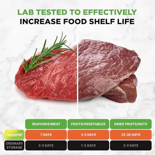 NutriChef Food Vacuum Sealer Machine, Stainless Steel Automatic Air Sealing System 14.1"x6"x3" | Preserves Food Freshness thumbnail 5