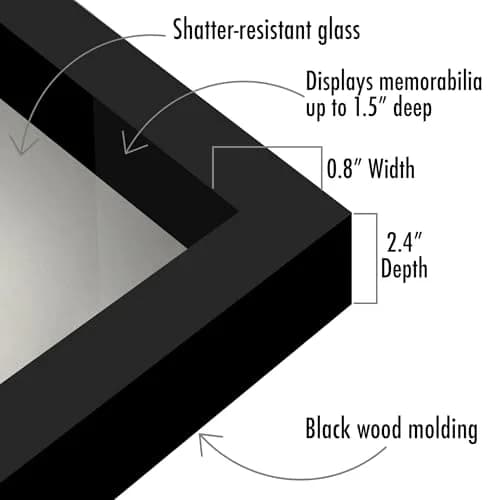 Americanflat 11x14 Shadow Box Frame - Engineered Wood - Black | Deep 1.5-inch Interior, Shatter-Resistant Glass thumbnail 3