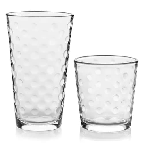 Libbey Awa Polka Dot Tumbler & Rocks Glass Set of 16 | Durable, Dishwasher Safe Drinkware for Everyday Use thumbnail 1