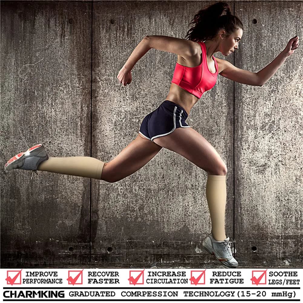 CHARMKING Compression Socks 15-20 mmHg (3 Pairs) S/M Nude | FDA Approved Medical Grade Support for Circulation - view 2