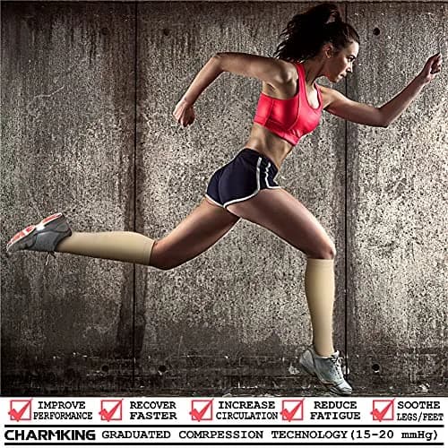 CHARMKING Compression Socks 15-20 mmHg (3 Pairs) S/M Nude | FDA Approved Medical Grade Support for Circulation thumbnail 2