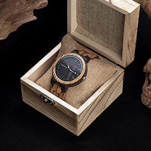 BOBO BIRD Men's Wooden Watch Analog Quartz with Week Display 45.6mm (1.79 Inch) thumbnail 8