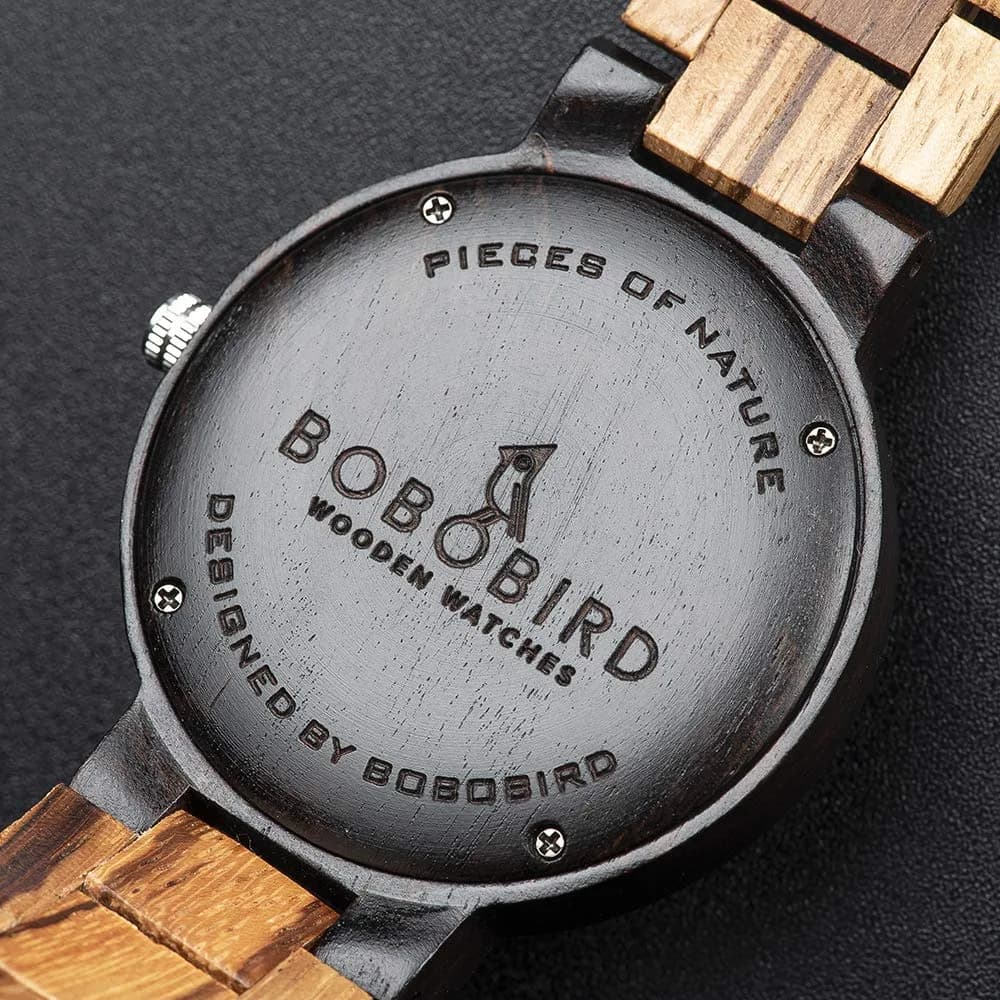 BOBO BIRD Men's Wooden Watch Analog Quartz with Week Display 45.6mm (1.79 Inch) - view 4