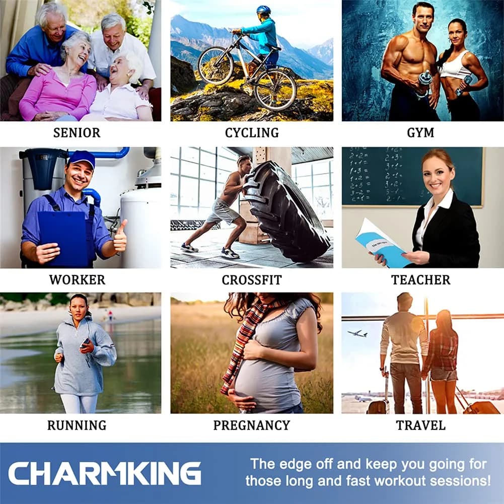 CHARMKING Compression Socks (Small-Medium, 3 Pairs) - 15-20 mmHg Graduated Support in Black, White & Gray - view 5