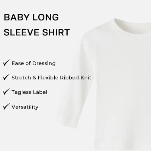 Enfants Chéris Toddler Long Sleeve T Shirt 24 Months Cream White | Soft Cotton Baby Top for Boys & Girls thumbnail 6
