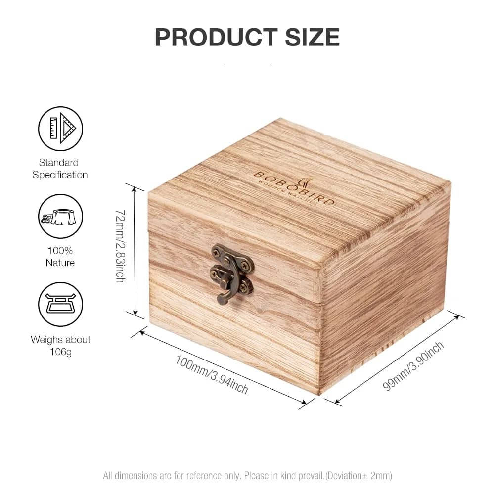 BOBO BIRD Men's Natural Wood Watch | Analog Quartz with Week & Date Display, Brown Dial - view 7