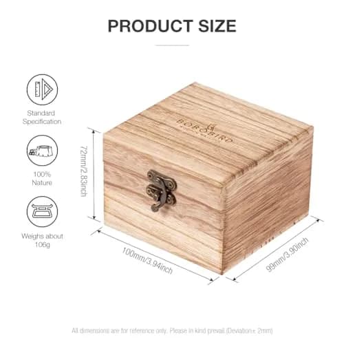 BOBO BIRD Men's Natural Wood Watch | Analog Quartz with Week & Date Display, Brown Dial thumbnail 7