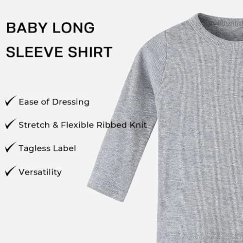 Enfants Chéris Long Sleeve Tee Shirt Toddler 3T Grey | Soft Cotton Baby Top for 0-3 Years thumbnail 7