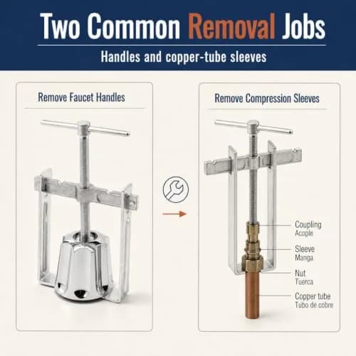 Rapid Repair Faucet Handle & Sleeve Puller | Heavy-Duty Steel, Adjustable, Single Pack thumbnail 5