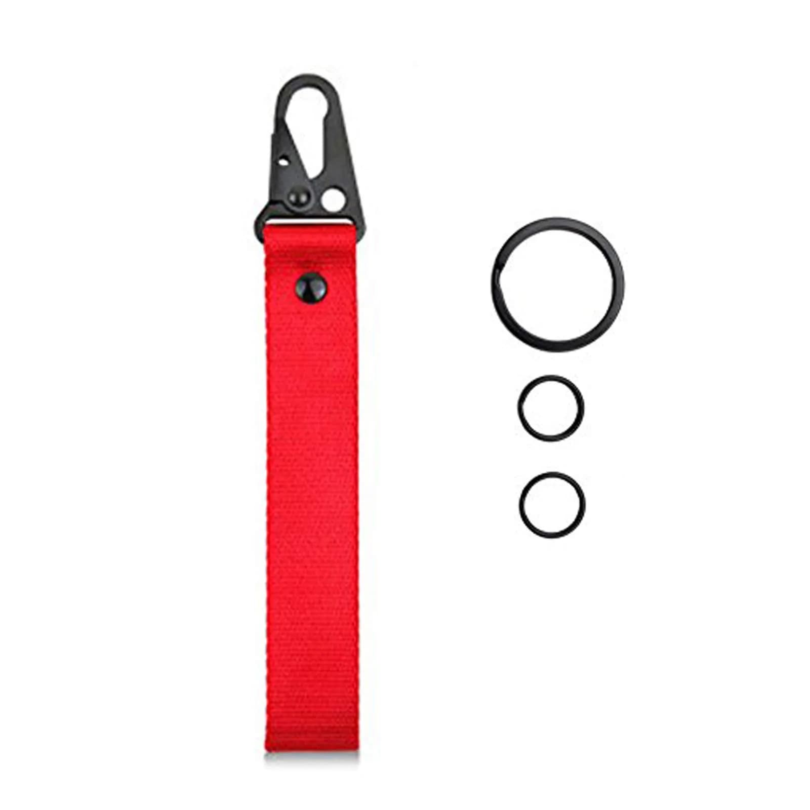 Dsycar Red Car Motorcycle Keychain Tag with 3 Key Rings | Fashionable & Durable Stainless Steel Wristlet for Men Women - main product image