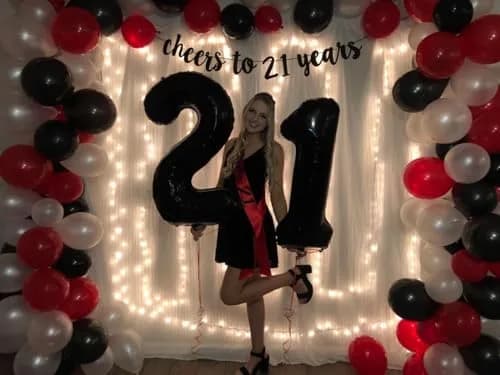 Scorpio 40 Inch Jumbo Black 21 Number Balloons for 21st Birthday Decorations | Reusable Party Props thumbnail 4