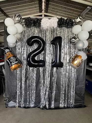 Scorpio 40 Inch Jumbo Black 21 Number Balloons for 21st Birthday Decorations | Reusable Party Props thumbnail 5