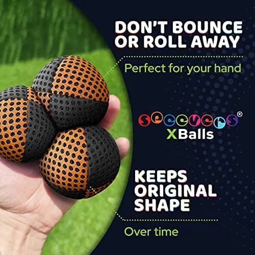 speevers Juggling Balls for Beginners & Pros Set of 3 | Durable, Water-Resistant, 14 Colors, 2 Layers Net, Carry Case | 4.2 oz thumbnail 3