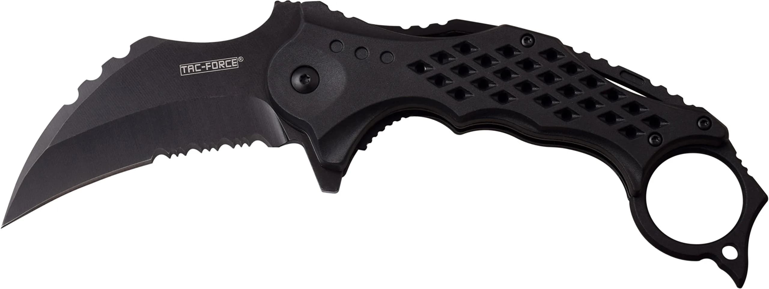 Tac-Force Folding Pocket Knife 8.5" with 3" 3Cr13 Hawkbill Blade, Finger Flipper, Liner Lock, Black ABS Handle & Pocket Clip