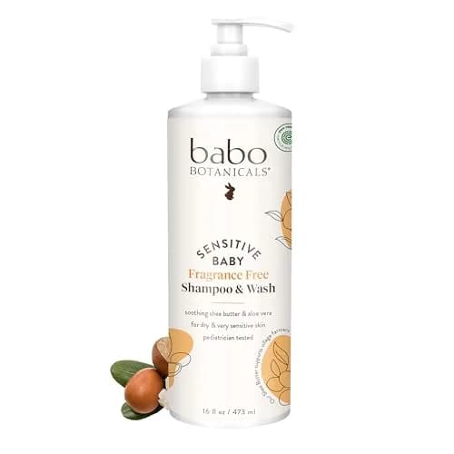 Babo Botanicals Fragrance-Free 2-in-1 Baby Shampoo & Wash - Shea Butter, Calendula & Aloe - Pediatrician Tested - 16 Fl Oz | Gentle, Organic & Sensitive thumbnail 1