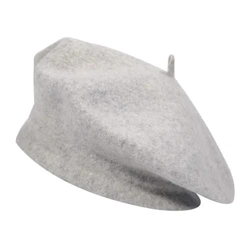 ZLYC Wool Beret Hat Classic Solid Color French Beret for Women (Light Grey) | Warm, Fitted & Stylish thumbnail 4