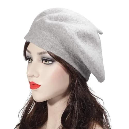ZLYC Wool Beret Hat Classic Solid Color French Beret for Women (Light Grey) | Warm, Fitted & Stylish thumbnail 8