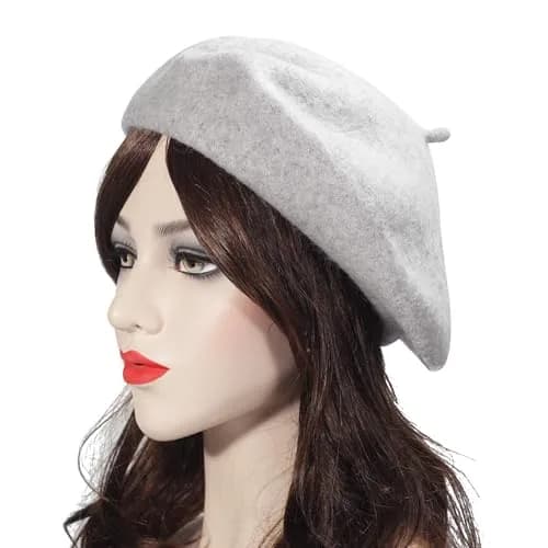 ZLYC Wool Beret Hat Classic Solid Color French Beret for Women (Light Grey) | Warm, Fitted & Stylish thumbnail 9
