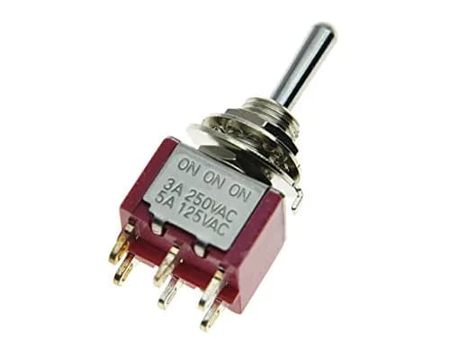 Dopro 3pcs DPDT 6 Pin 3 Way ON/ON/ON Guitar/AMP Mini Toggle Switch Car/Boat | High-Quality Metal, 3A 250VAC thumbnail 2