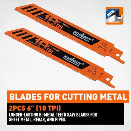 HORUSDY 10-Piece Reciprocating Saw Blades Set | High Carbon Steel for Wood, Metal, Drywall & Plastic thumbnail 2