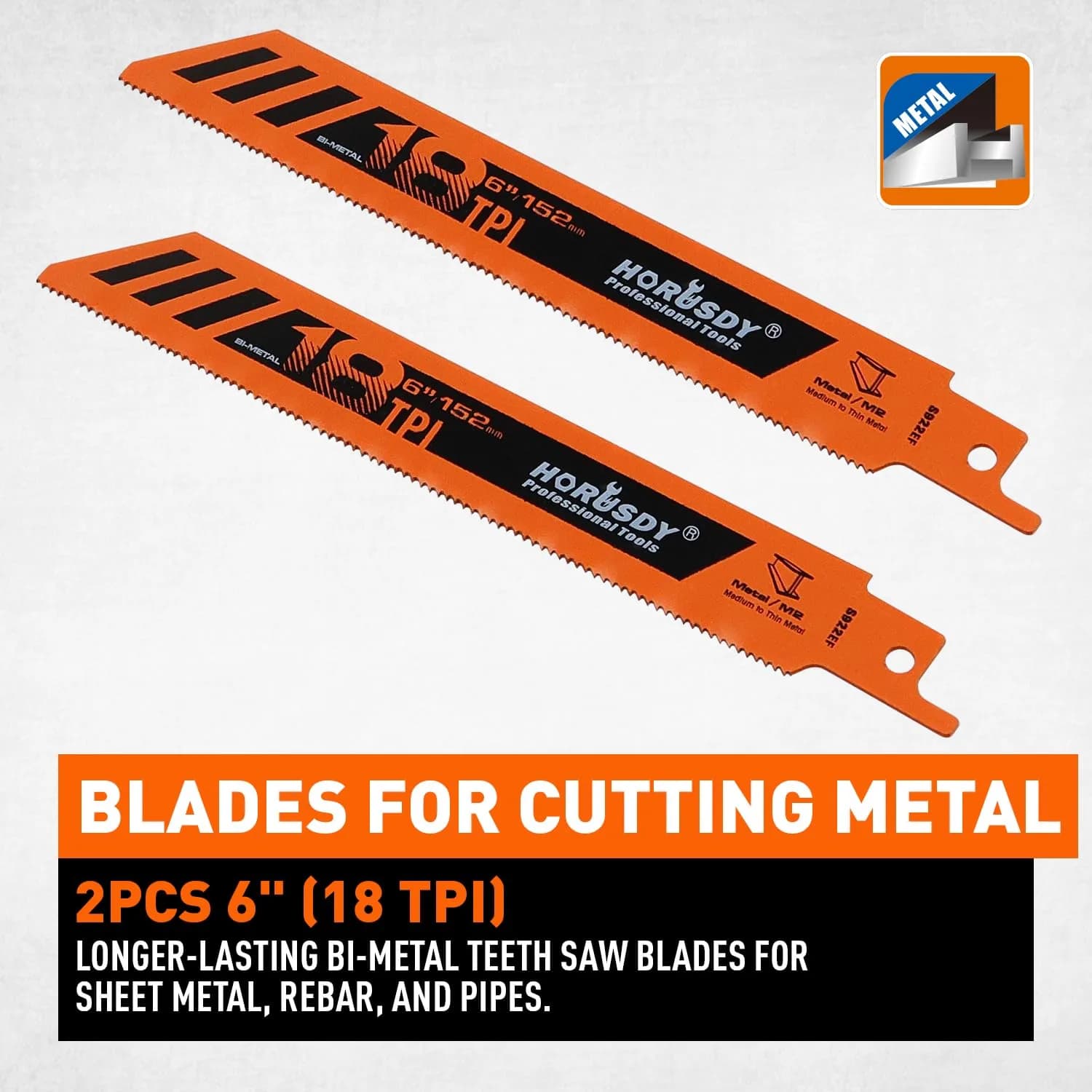 HORUSDY 10-Piece Reciprocating Saw Blades Set | High Carbon Steel for Wood, Metal, Drywall & Plastic - view 2
