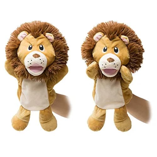 HollyHOME Hand Puppets Lion Plush Animal Zoo Animal Puppets 14 Inches Yellow | Soft, Huggable, for Kids & Adults thumbnail 6
