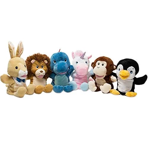 HollyHOME Hand Puppets Lion Plush Animal Zoo Animal Puppets 14 Inches Yellow | Soft, Huggable, for Kids & Adults thumbnail 7