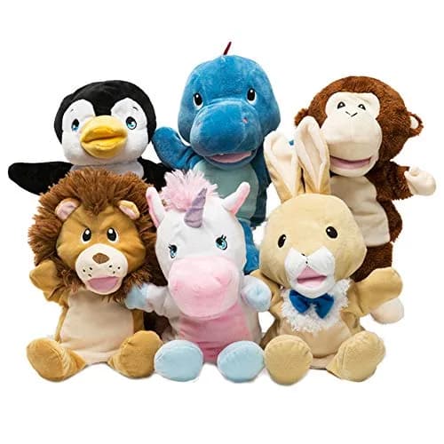 HollyHOME Hand Puppets Lion Plush Animal Zoo Animal Puppets 14 Inches Yellow | Soft, Huggable, for Kids & Adults thumbnail 8