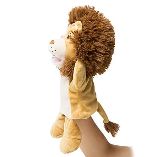 HollyHOME Hand Puppets Lion Plush Animal Zoo Animal Puppets 14 Inches Yellow | Soft, Huggable, for Kids & Adults thumbnail 2