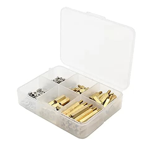 Geekworm M2.5 Brass Hex Spacer/Standoffs Screws Nuts Kit for Raspberry Pi 5/4B/3B+ 100Pcs | Installation Tool with Storage Case thumbnail 6