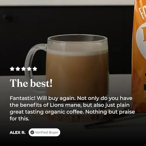 Four Sigmatic Organic Focus Mushroom Ground Coffee Dark Roast with Lion's Mane & Chaga 12oz (340g) | For Mental Clarity & Energy thumbnail 6