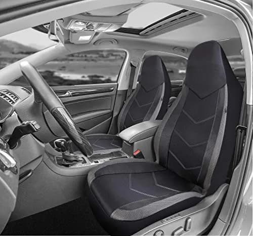 PIC AUTO Gray Carbon Fiber Mesh Front Seat Covers | Universal Fit, Airbag Compatible (1.01 kg / 2.23 lb) thumbnail 2