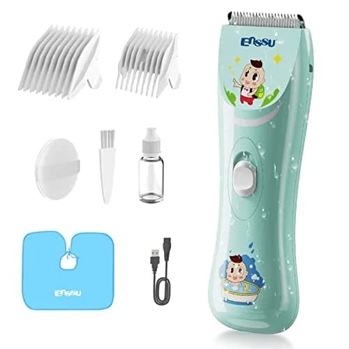 ENSSU Baby Hair Clippers Lower Noise Hair Clippers for Kids/Children, Light Green, 3mm-12mm — Light Green