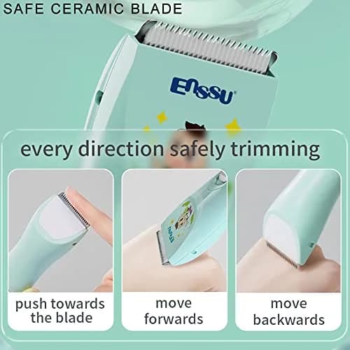 ENSSU Baby Hair Clippers Lower Noise Hair Clippers for Kids/Children, Light Green, 3mm-12mm thumbnail 6