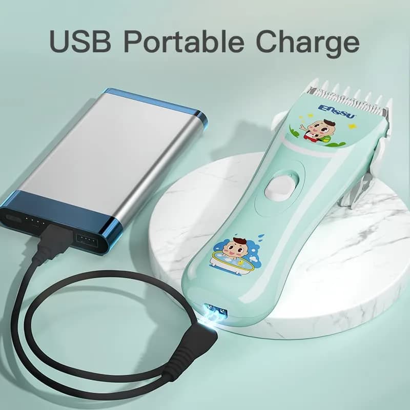 ENSSU Baby Hair Clippers Lower Noise Hair Clippers for Kids/Children, Light Green, 3mm-12mm thumbnail 7