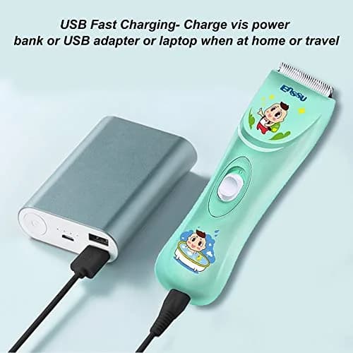 ENSSU Baby Hair Clippers Lower Noise Hair Clippers for Kids/Children, Light Green, 3mm-12mm thumbnail 9