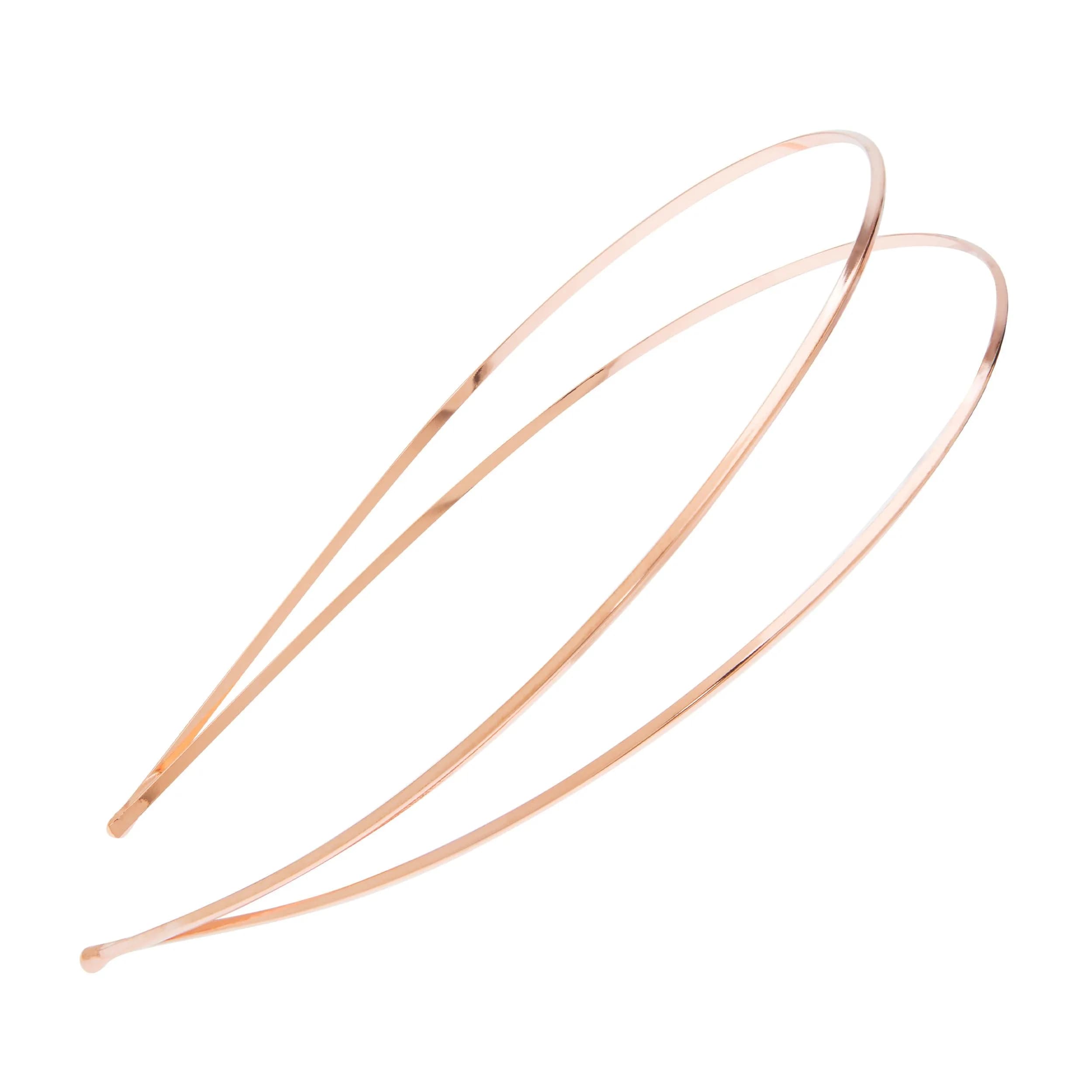 L. Erickson Metal Double Headband - Rose Gold | Non-Slip Fit, Comfortable All-Day Wear