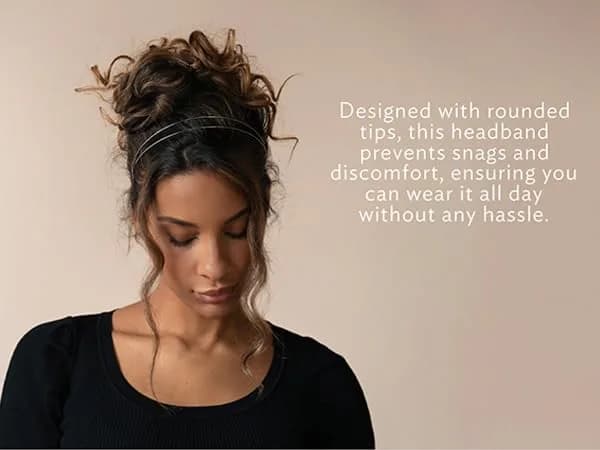 L. Erickson Metal Double Headband - Rose Gold | Non-Slip Fit, Comfortable All-Day Wear thumbnail 4