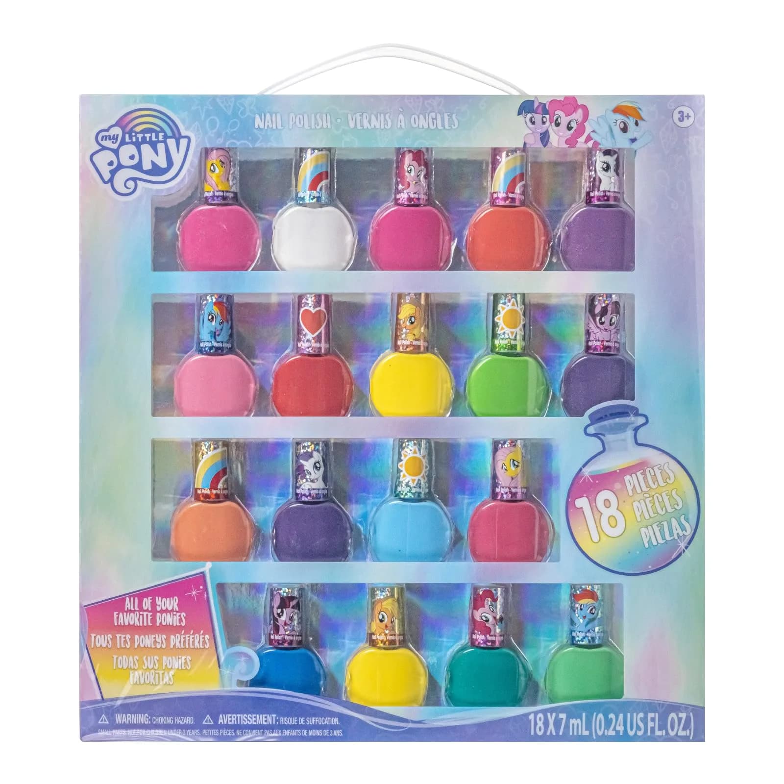 Townley Girl My Little Pony Peel-Off Nail Polish Set | 18 Colors, Ages 3+ - main product image