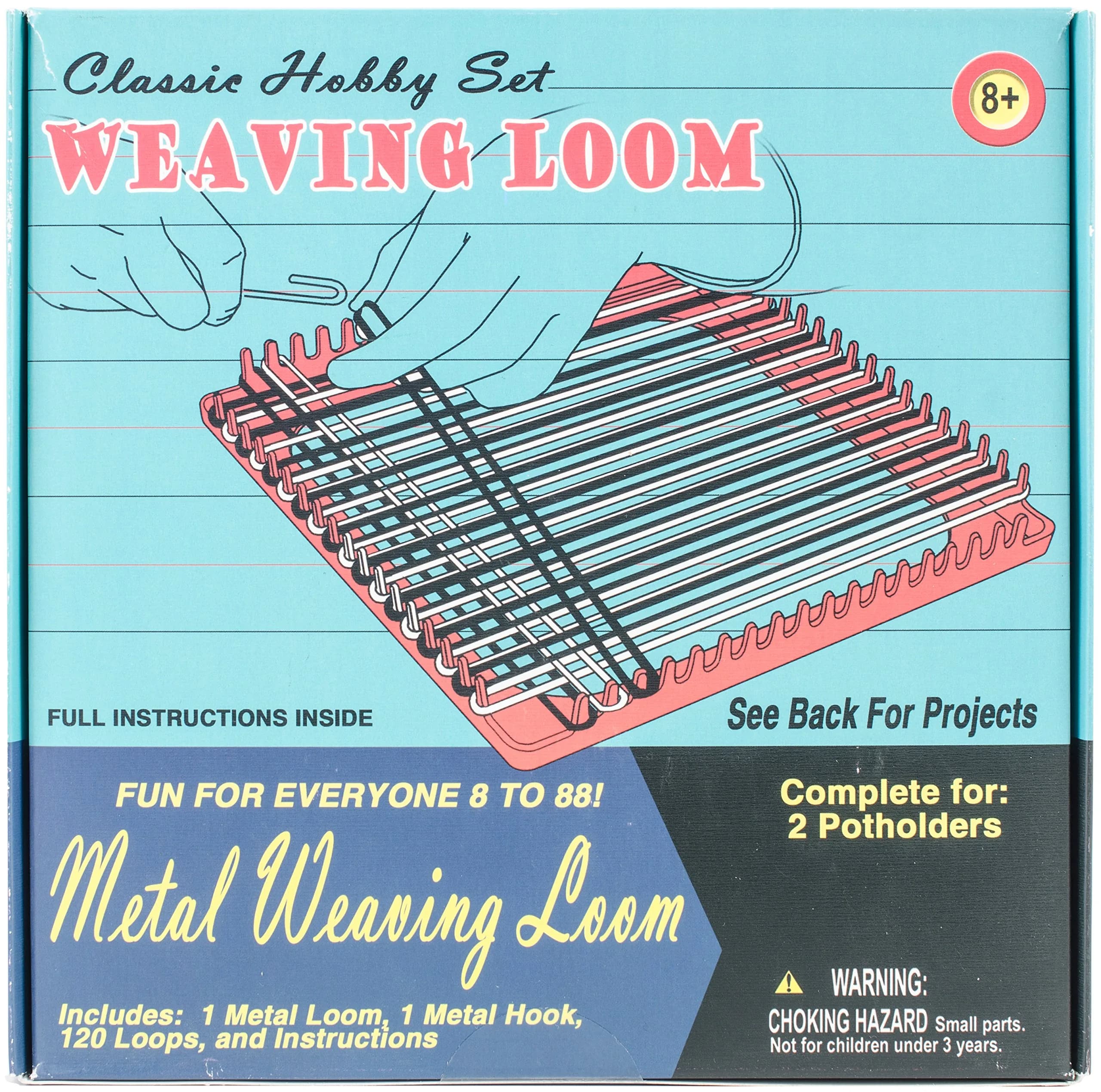 Pepperell Weaving Loom Retro Craft Kit, Red, 1 Count | Complete DIY Art & Craft Kit for All Ages