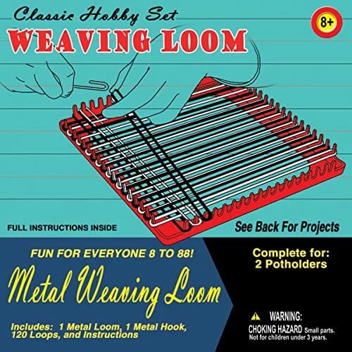 Pepperell Weaving Loom Retro Craft Kit, Red, 1 Count | Complete DIY Art & Craft Kit for All Ages thumbnail 2